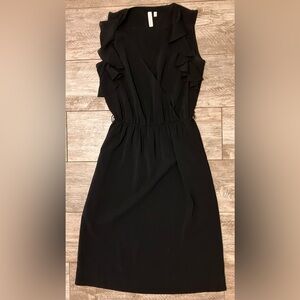 Robbi & Nikki Black Midi Dress with Ruffles